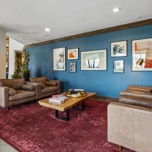 Cozy seating area in clubhouse