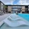 a swimming pool in a resort